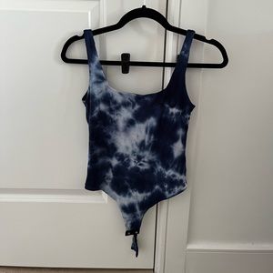 Velvet Torch Los Angeles Blue White Tiedye Tank Bodysuit